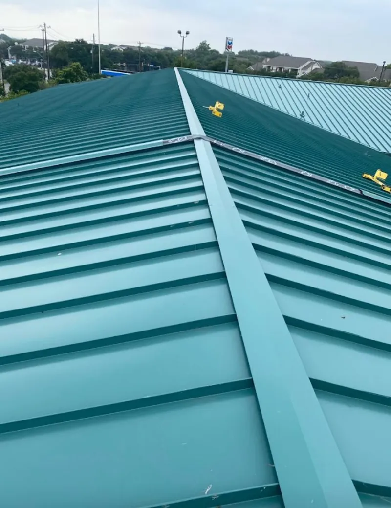 Green commercial metal roof ridge and valley for Metal Roof Repair in Maltby